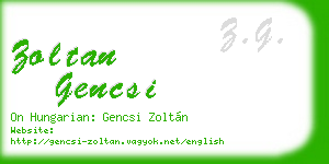 zoltan gencsi business card